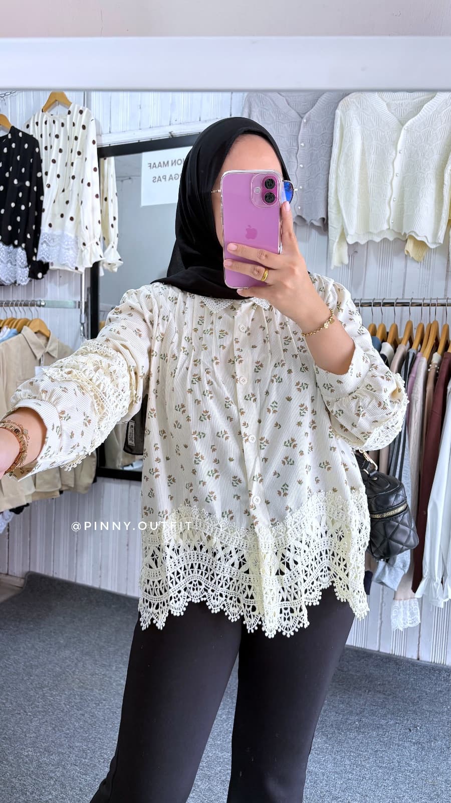 Blouse Lace Coduray Bunga Kecil