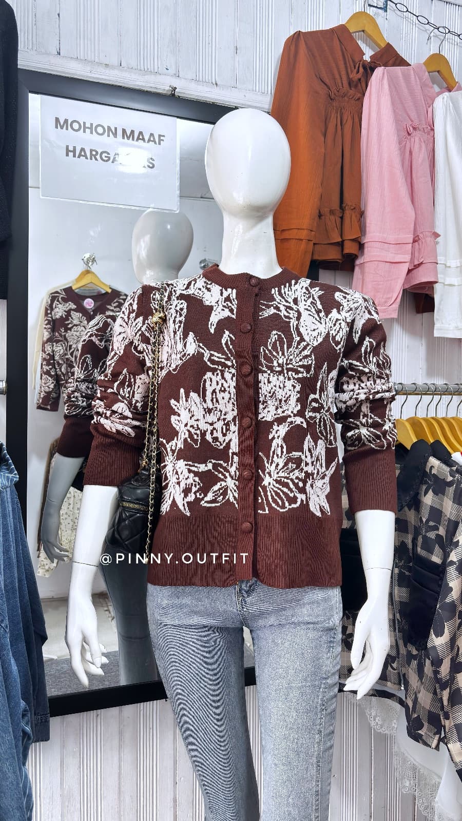 Cardi Knit Kupu — Coklat